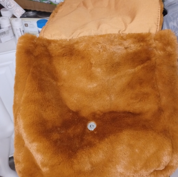 Zara Girls Fluffy Brown floppy ear Bunny lined BackPack w Embroidered Face 12x12 - Picture 9 of 9